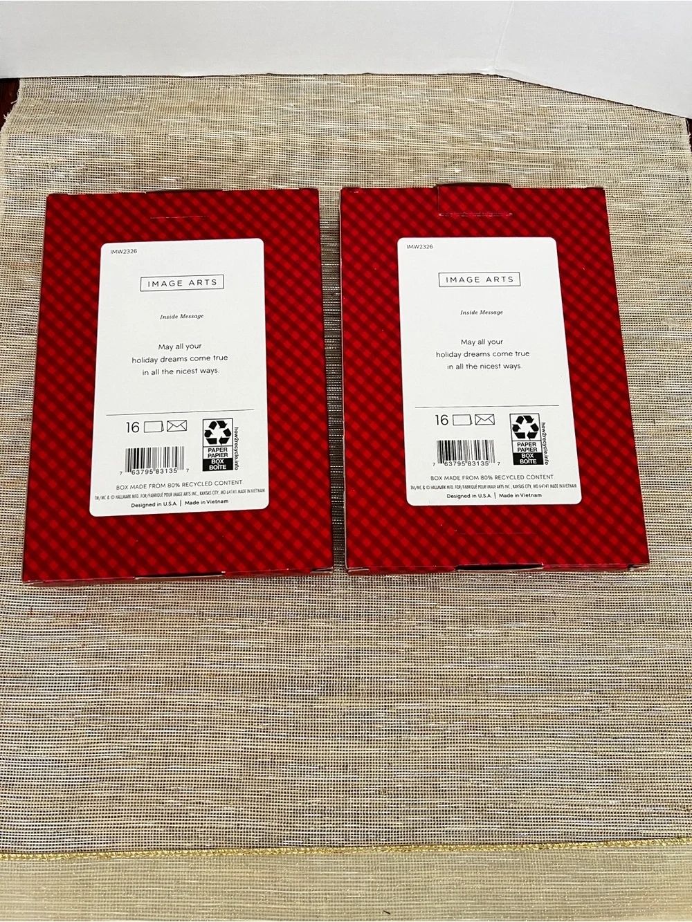 Lot of 2 Box Holiday Christmas Cards Dog Puppy Print 16 Count in Each Box